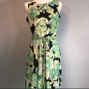 Evan-Picone black label green midi floral dress, 6
